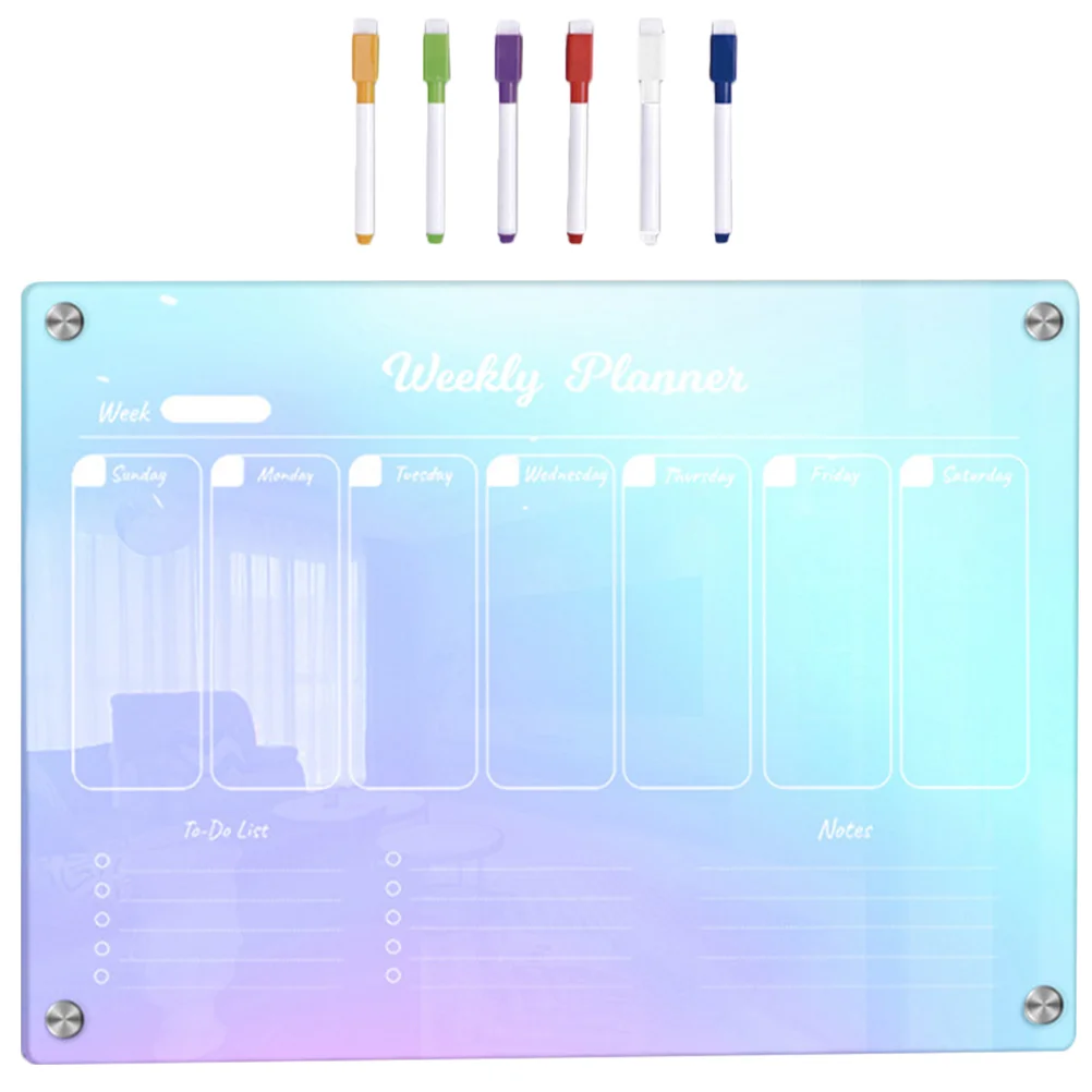 

Schedule Writing Board Magnetic Fridge Acrylic Dry Erase Clear Weekly Planner Planning Message Handwriting Pens