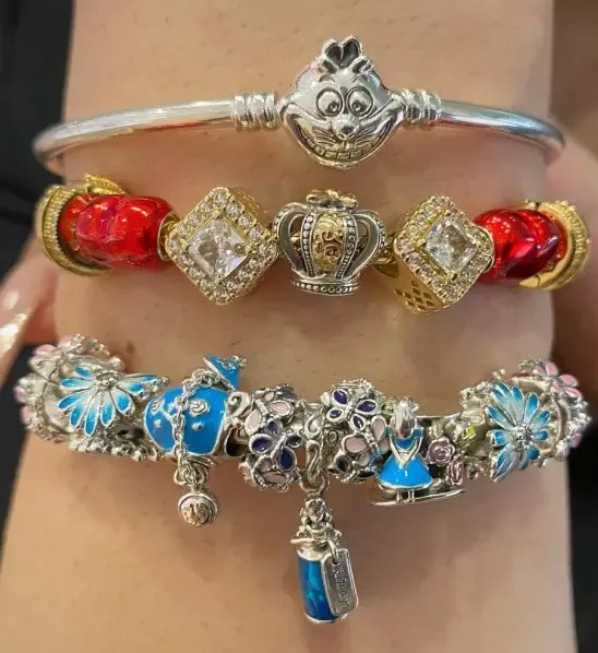 Pandora-Alice au pays des merveilles en argent 925 pour femme, théière de fête d'anniversaire, chat du Cheshire, chapelier fou, breloque pour bracelet bricolage