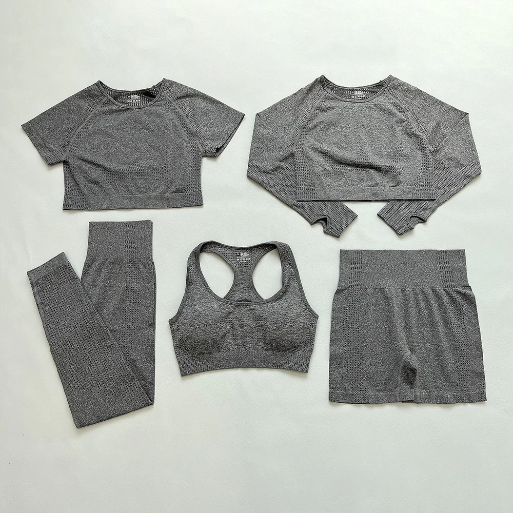 2/5PC Women's tracksuit Seamless Yoga Set Women Sportswear  Suit For fitness Workout Clothes Sports Outfit Gym Set Sports Suits