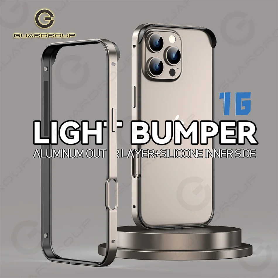 Фото Для iPhone 16, 15, 14, Plus, 13, 12, 11 Pro Max, чехол титанового цвета, мягкий силиконовый противоударный бампер, роскошная алюминиевая рамка Meatl с изображением Hybird №1