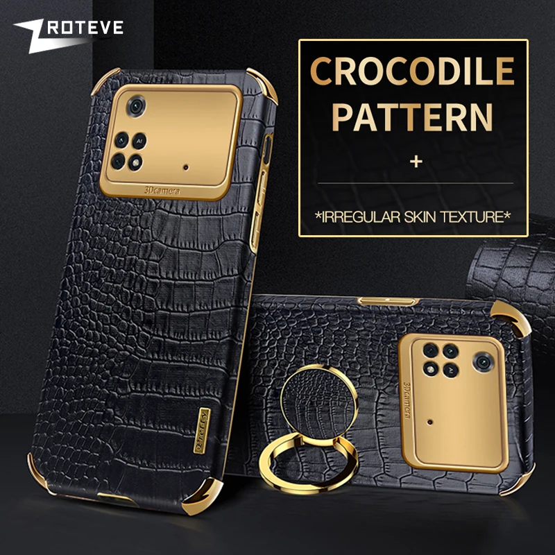 

POCO M4 Pro Case Zroteve Crocodile Pattern Leather Cover For Xiaomi Poco X4 GT X3 NFC M5 M5s C40 Xiomi M3 M4 Pro 5G Phone Cases