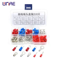 210pcs boxed crimp terminal o shaped wire connector ot rnb2 3 e0508 insulated ferrules terminal block cord end wire connector