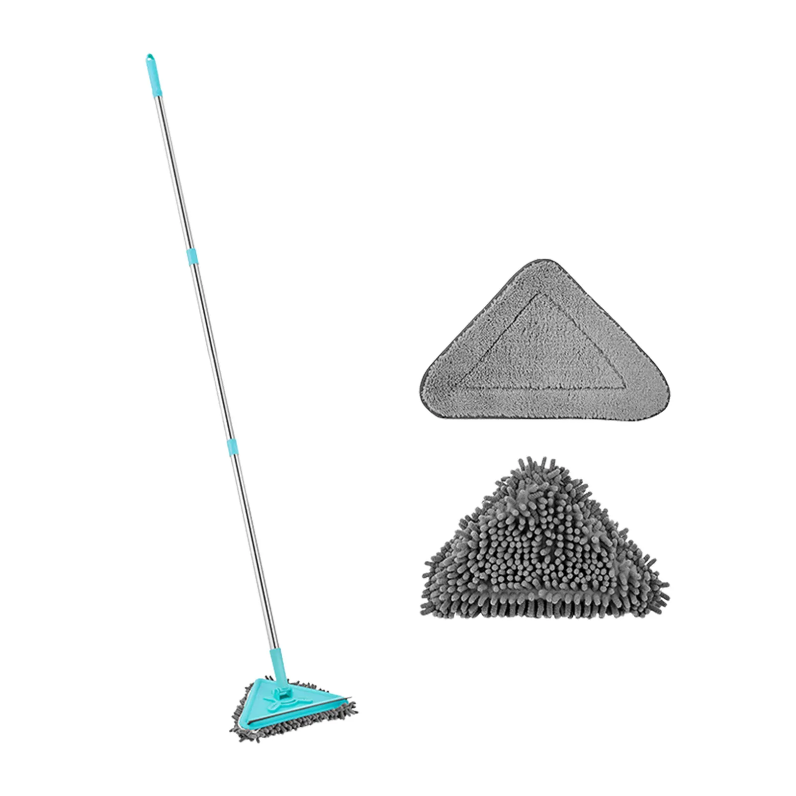 

360 Degree Rotatable Adjustable Mini Triangle Cleaning Mop With Long Handle Deep Cleaning For Roof Car Corner Window Wall