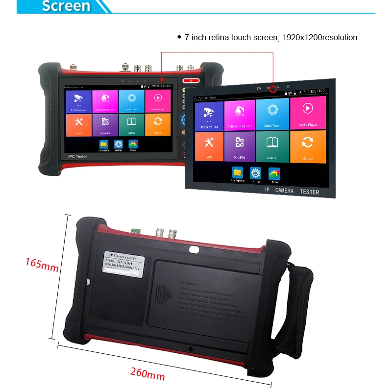 Тестер Cftv монитор 4K Ahd Tvi Cvi Ipc тестер с портом Poe Ptz все в одном кабеля x7-movtadhs Ip