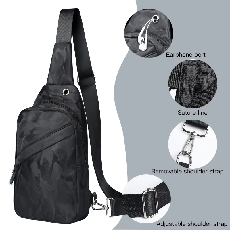 HcanKcan Large Capacity Crossbody Bag For Men High Quality Men's Shoulder Bag Multifunctional Travel Bag Male Fashion Chest Pack