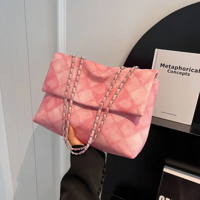 

Новинка 2023, дизайнерская женская сумка через плечо из искусственной кожи в стиле пэчворк, сумки через плечо с цепочкой и ремешком, модные сумки Y2K, сумка через плечо для студентов