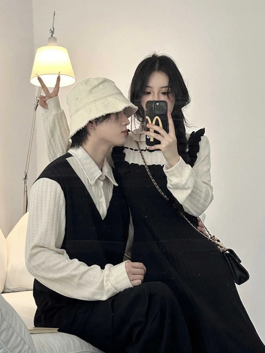 2024 новый образ для пары осенне-зимняя юбка одежда свитер искусственный дизайн из