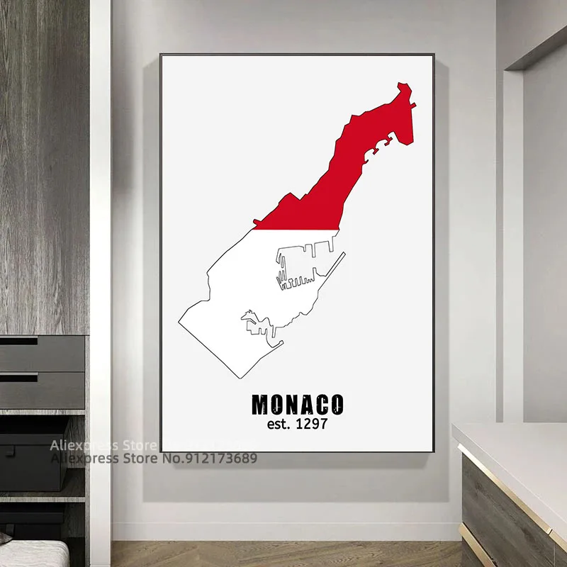 Карточки Монако плакат декоративные картины настенное искусство холст живопись
