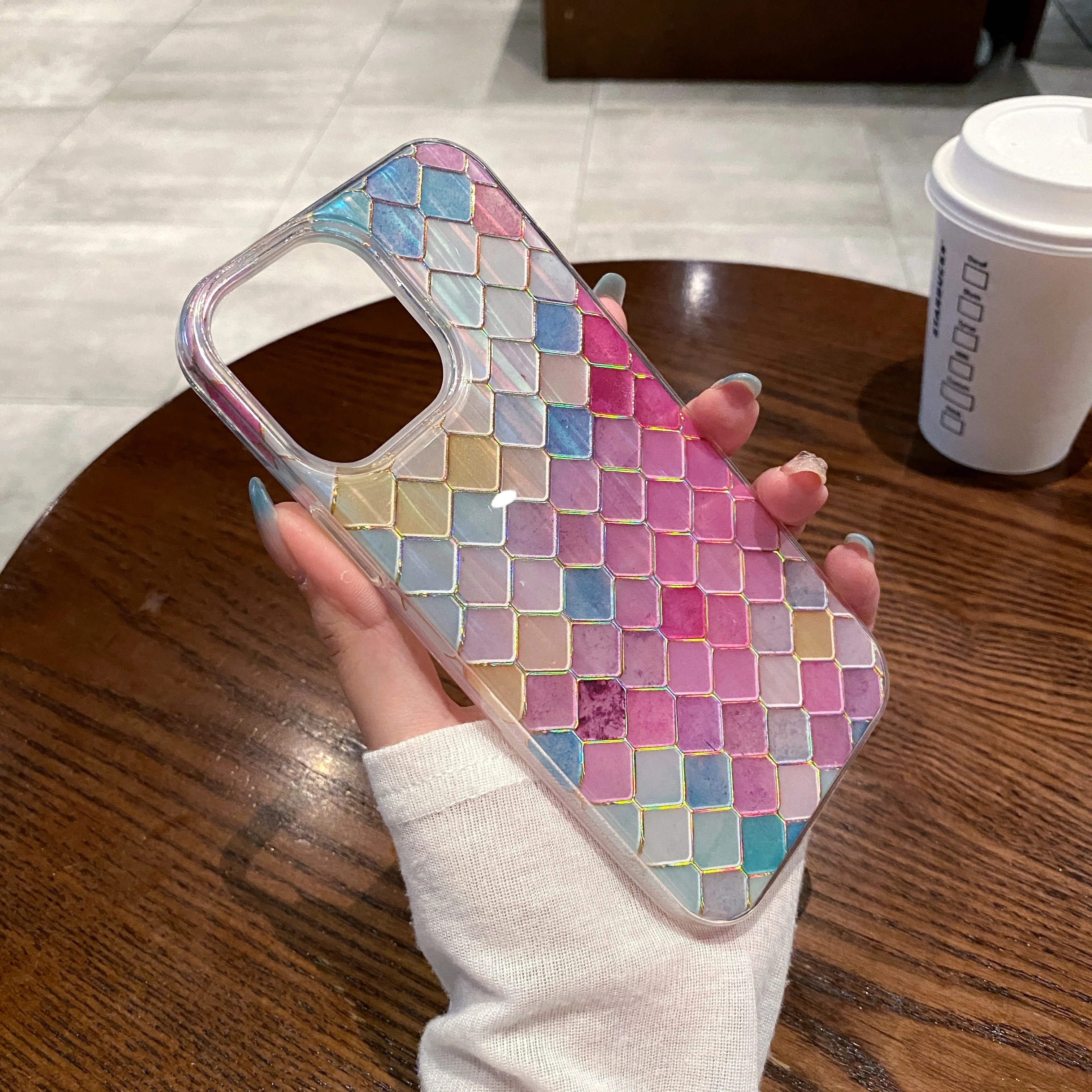 Модный Цветной квадратный сетчатый чехол для телефона iPhone 14 13 12 11 Pro Max