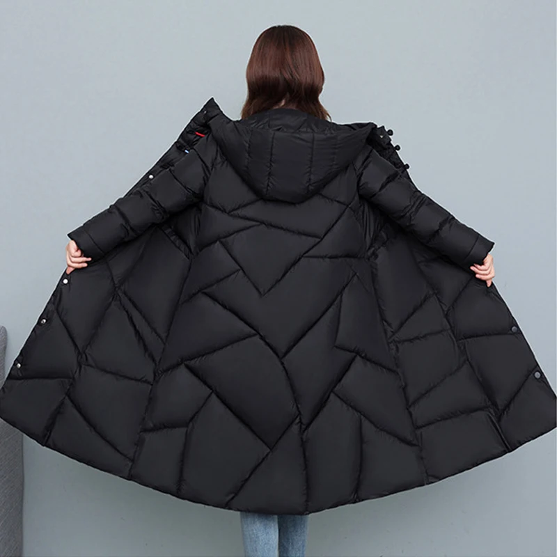 HI-FASHION Thick Long Parka Women Jacket Hooded Winter Coat Female Winter Jackets Long-Sleeve Parkas Women's Clothing