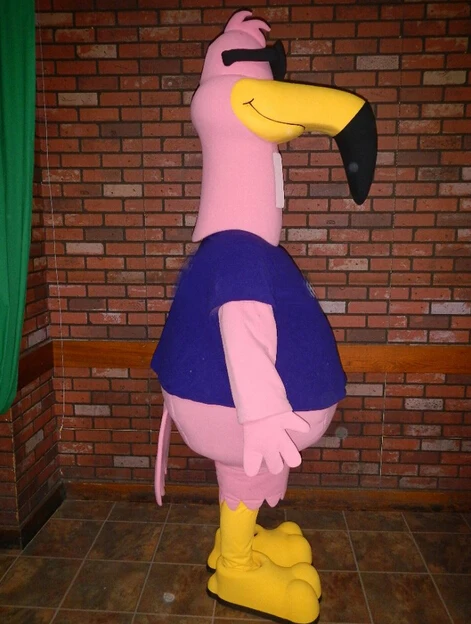 Талисман крутой розовый фламинго костюм талисмана с солнцезащитными очками на