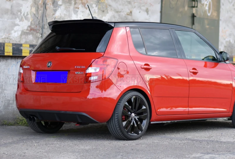 Задний спойлер на крышу для Skoda Fabia RS Mk2 cABS пластиковый глянцевый черный
