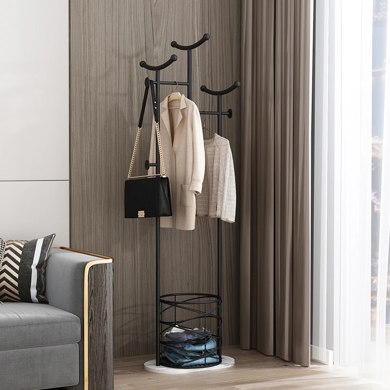 Вешалка для одежды с узкой полкой вешалка хранения Золотая Входная стойка