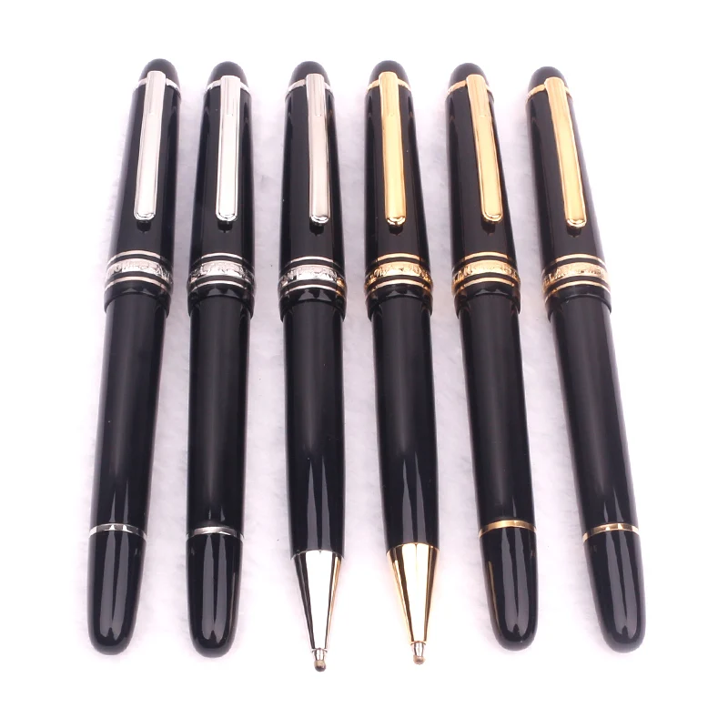 

New Brand Luxury Meisterstuck MB Monte Ballpoint Pen Black Resin Blance Platinum Line Medium Nib Rollerball Pen 145