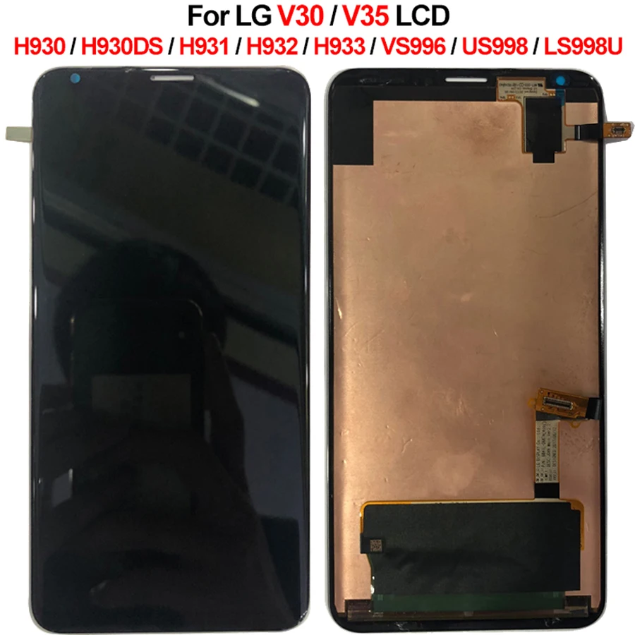 For LG V30 LCD H930 H933 LCD LM-V350 Display Touch Screen Digitizer Assembly With Frame For LG V35 ThinQ Screen Replacement