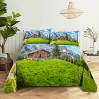 beautiful city 0 91 21 51 82 0m bedding sheet home digital printing polyester bed flat sheet with pillowcase print bed sheet