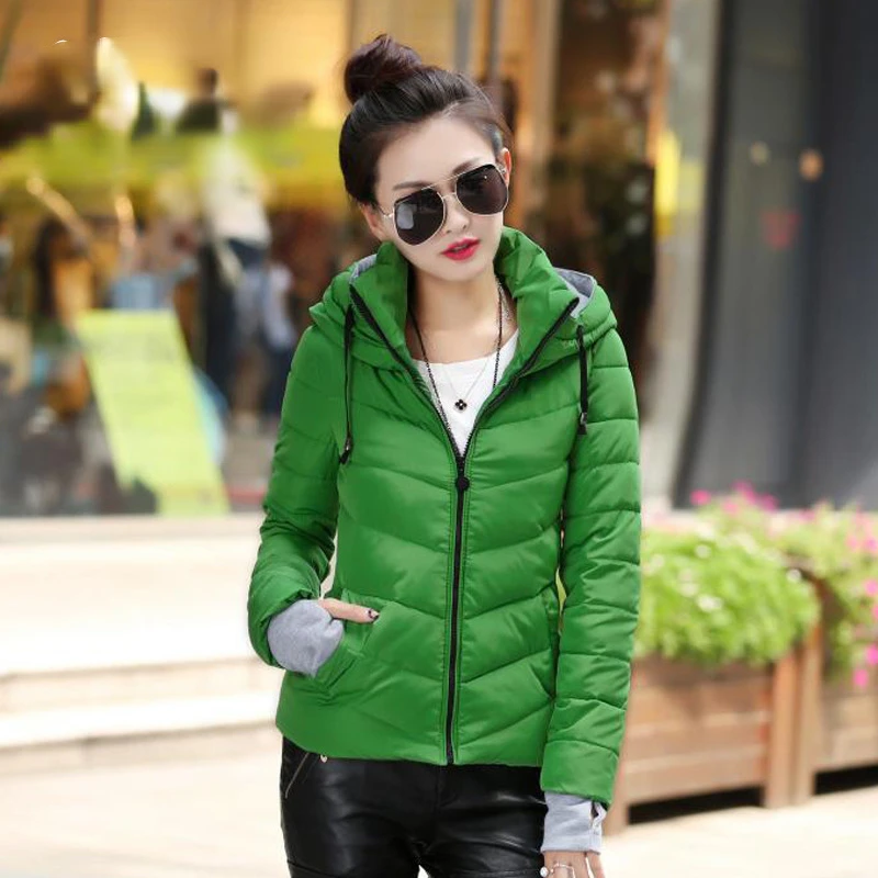 Women's Short Hooded Down Padded Jacket Autumn Winter Coat Warmth Parka Korean Fashion Slim Fit Women's Winter Clothing M-3XL