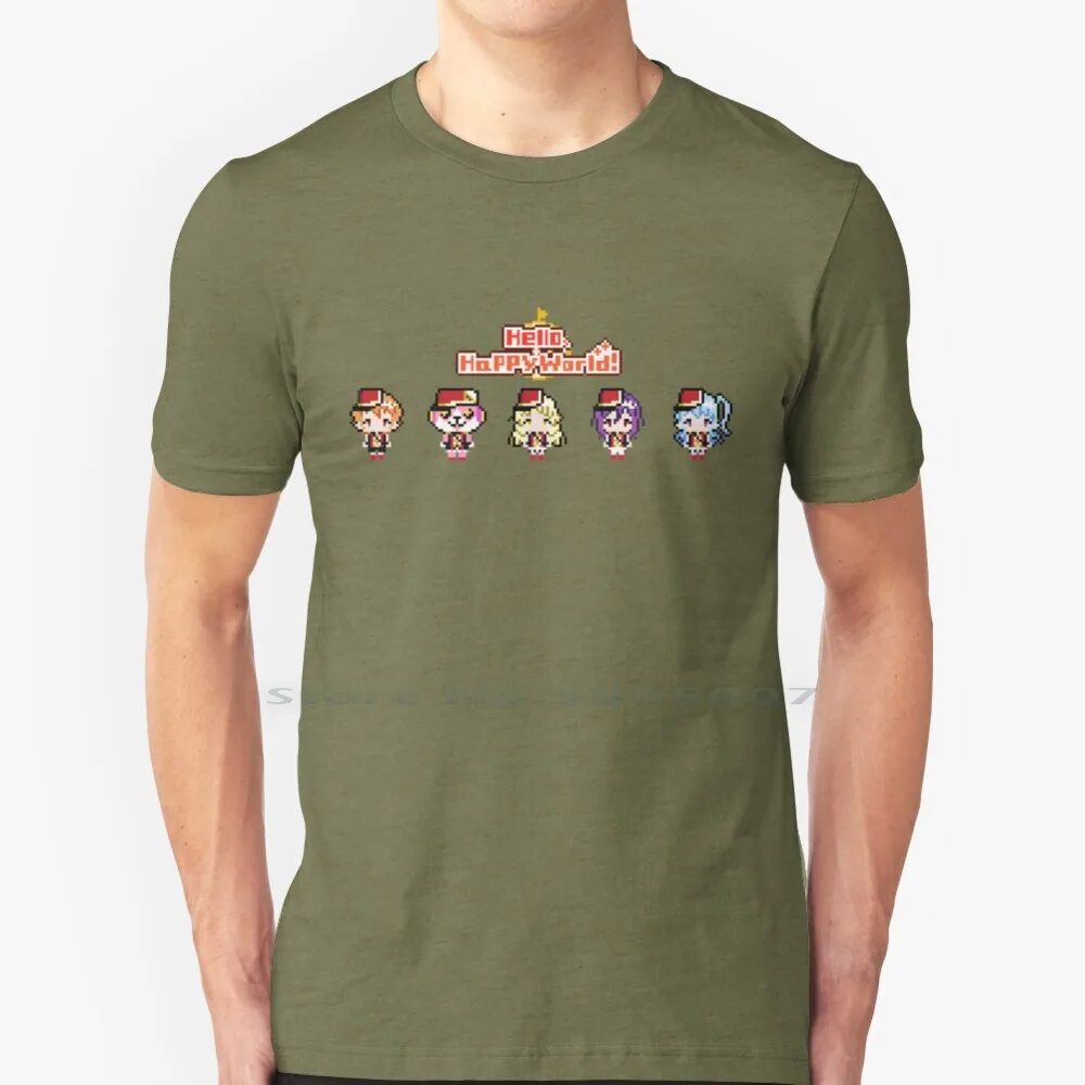 

Bang Dream ! Hello Happy World Pixel Art T Shirt 100% Cotton Bang Dream Bandori Manga Japanese Anime Japanese Comic Pixel Art 8