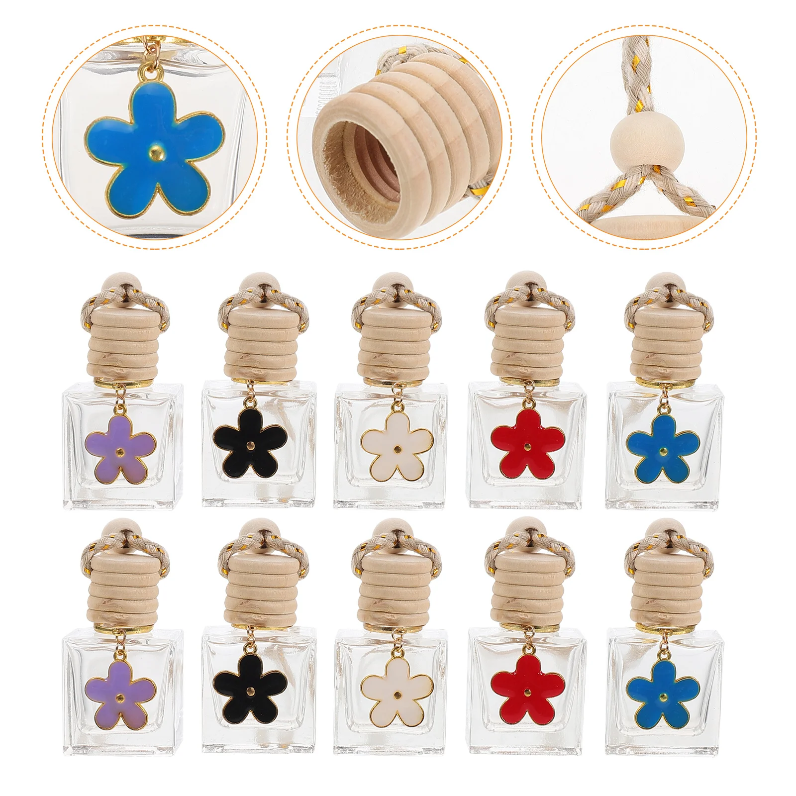 

10pcs Delicate Bottles Transparent Containers Hanging Aroma Bottles