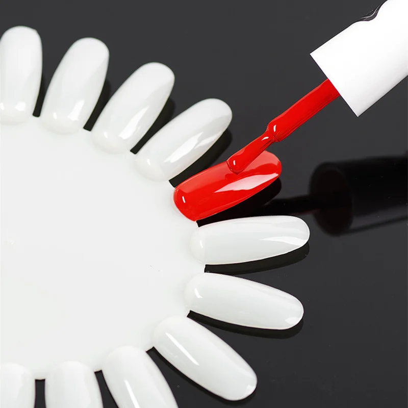 

200pcs Nail Polish Display Tablet with Stickers oval Salon Nail Color Showing Shelf UV Gel Manicure Flatback Color Card