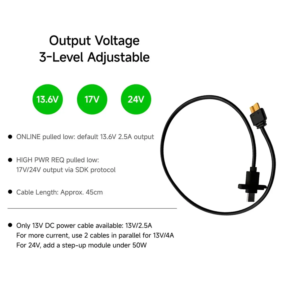 Фото 【CLOS】 Кабель питания 13В для дрона Matrice M400, Type-C на XT30, для порта OSDK E-Port, Plug & Play, 45 см №5