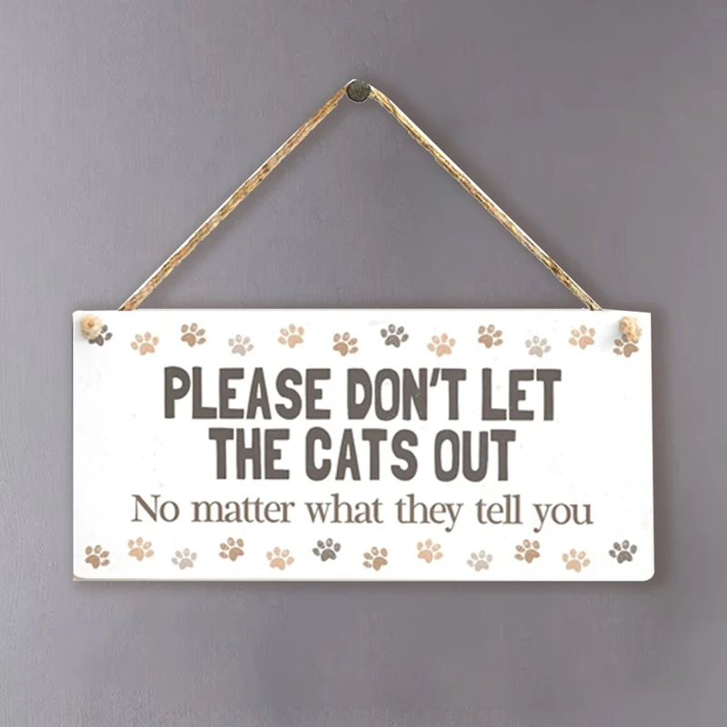 

Деревянная подвеска для кошек, Подарочная вывеска, деревянная вывеска, украшение для дома, дверь для домашних животных, подвесная вывеска
