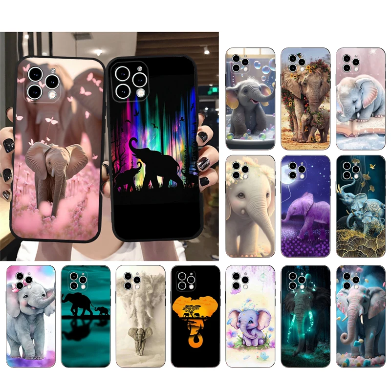 

Animal Elephant Phone Case For iphone 14 13 12 11 Pro Max XS XR X 12mini 14 Plus 7 8 SE Mobile Phone Case Funda