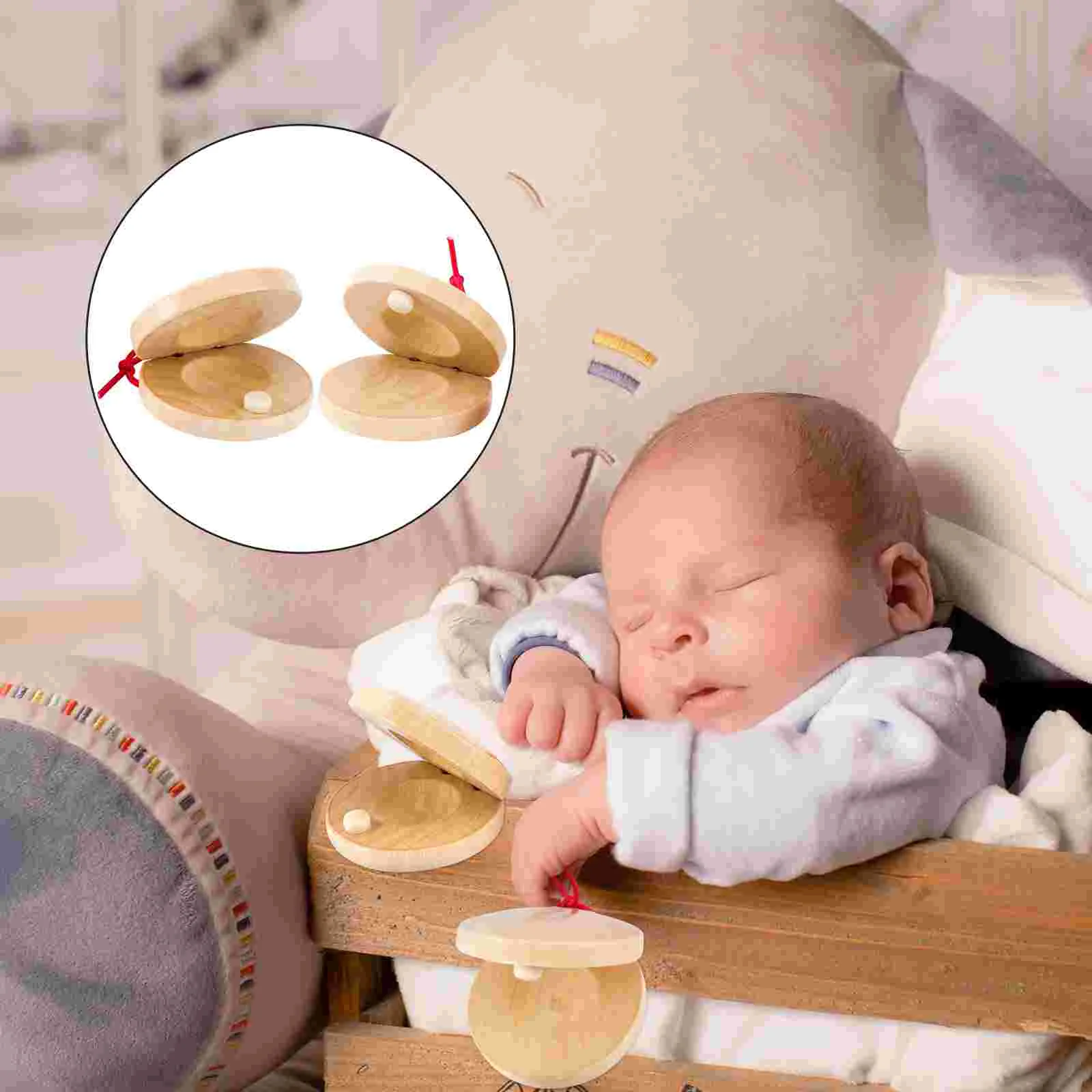 

4 Pcs Toddler Musical Instruments Toys Wooden Percussion Tones Castanets Sets Hand Finger Woody Kids Clapper Rhythm