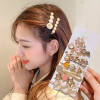 4568pcs pearl hair clip set simple side clip for women girls headband hairpins ins black froral barrettes hair accessories