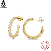 orsa jewels shiny 925 silver full cubic zirconia earrings for women girls fashion luxury earings jewelry gifts se361