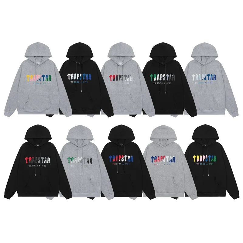 

Colorful Lettered Embroidery Hoodie High Quality Plush Hooded Sweatshirt Men's Women's Pullovers