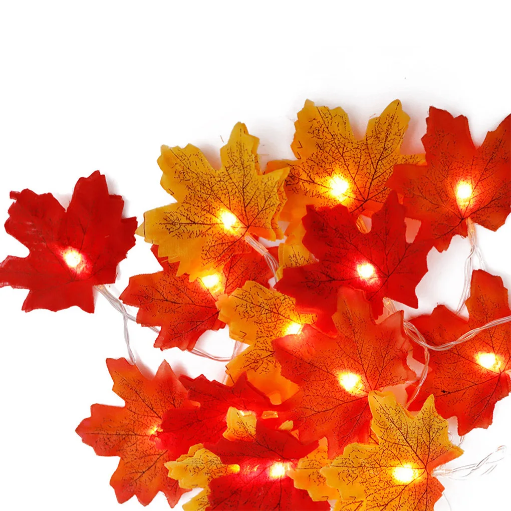

1.5/3/6m Maple Leaf Shape LED Light String Halloween Yard Decoration Lamp Thanksgiving Party Lighting 10/20/40 LED Light String