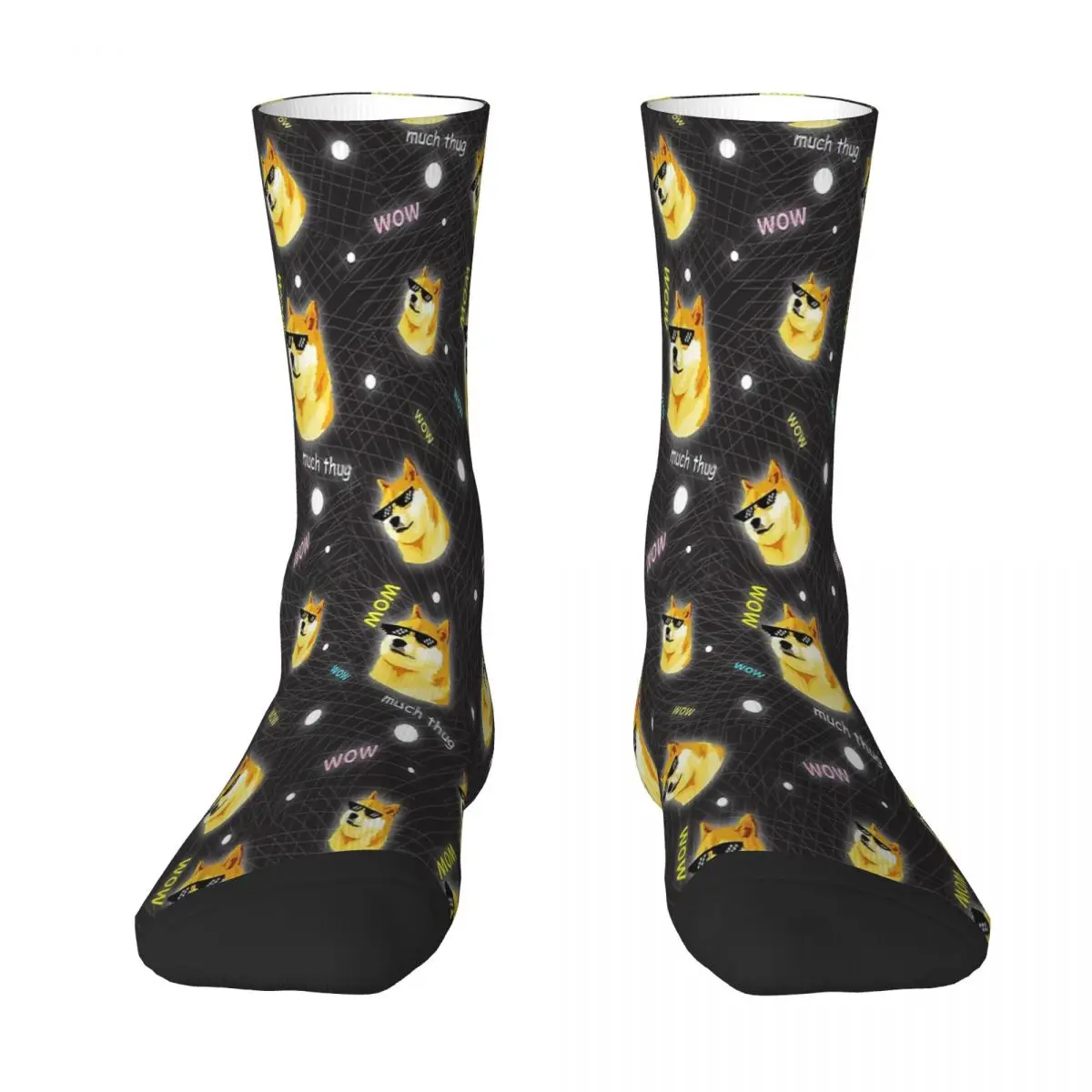 

Doge WOW Such Thug Pattern Shiba Inu Doggo Meme Thug Life Sock Socks Men Women Polyester Stockings Customizable Funny