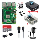 Оригинальный Raspberry Pi 4 Model B 8 4 2 1 ГБ ОЗУ + чехол + вентилятор + радиаторы + блок питания дополнительно 32 64 128 ГБ TF-карта для RPI 4