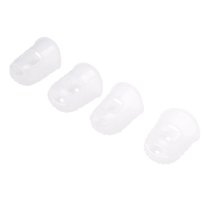 

4pcs New Soft Silicone Guitar Thumb Finger Picks Protector Fingertips (Transparent L)