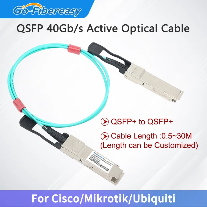 40G QSFP AOC OM3 Cable QSFP-H40G-AOC1M Active Optical Fiber Cable 1M,2M,3M,5M,10M for Cisco,MikroTik,Ubiquiti Optic Switch Modul