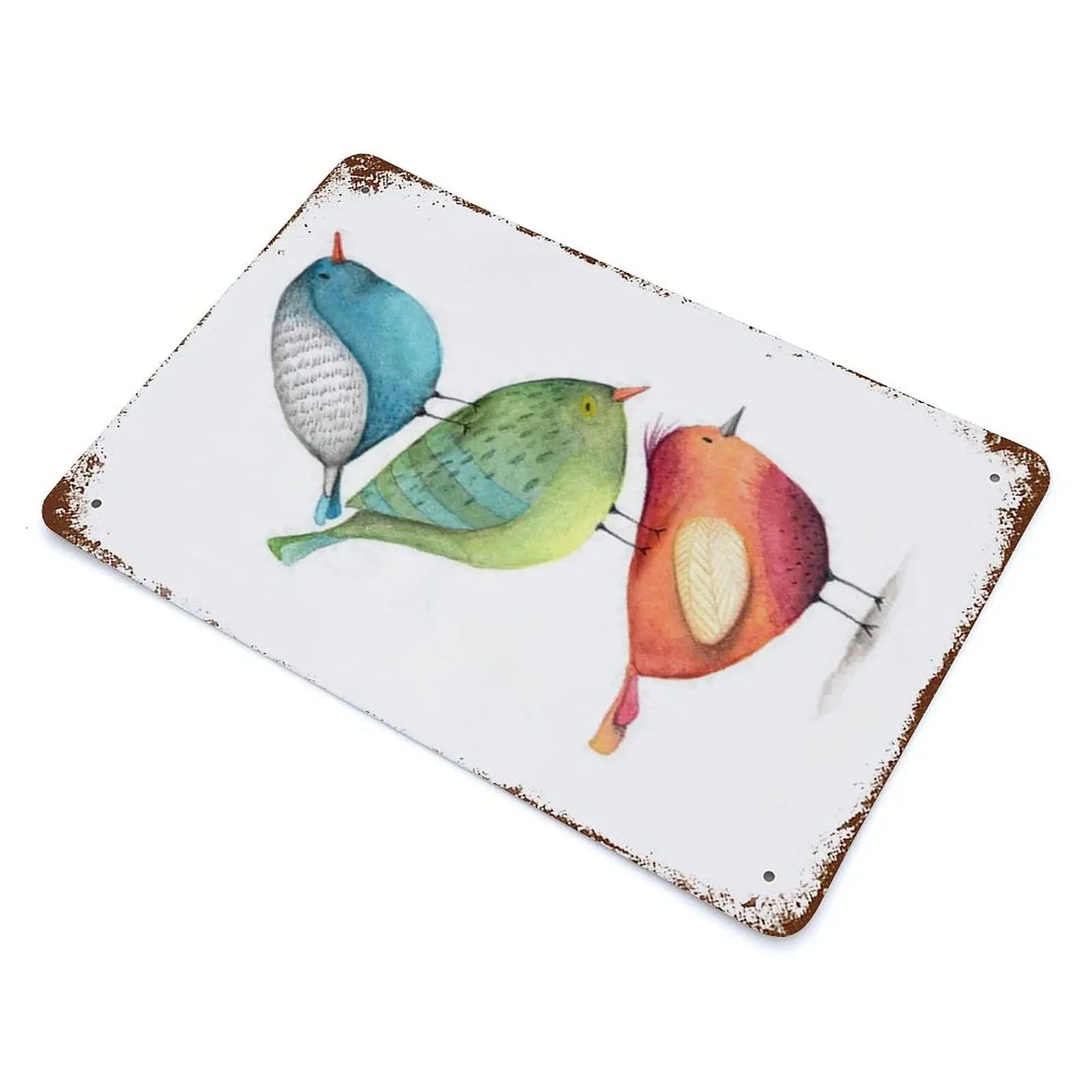 Винтажный жестяной знак Graman декор для стен акварель птицы милые украшения