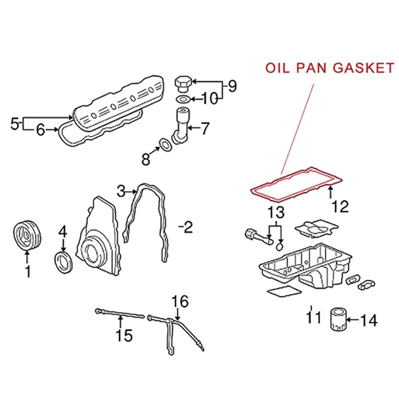 Прокладка панели двигателя 12612350 для Chevrolet Camaro Impala Savana Express 1500 2500 3500 Buick Cadillac Pontiac 5 3 7