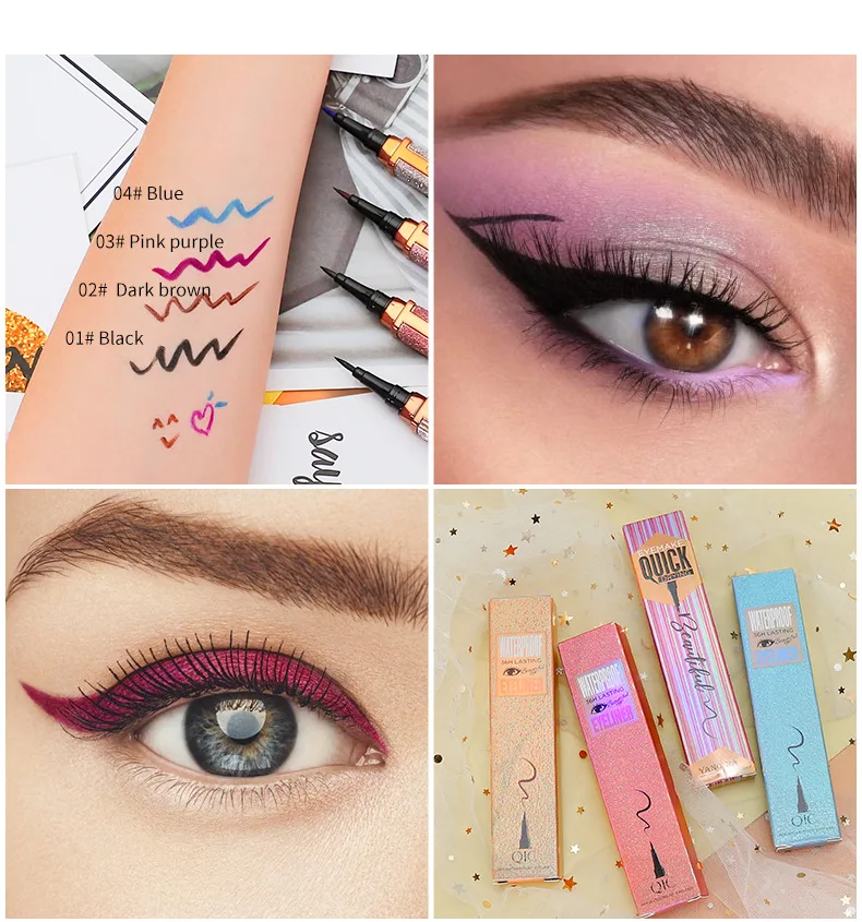 

Eye Shadow Liner Combination Cosmetics Black Pen Waterproof Is Not Blooming Eyeliner Pen Quick-drying 36H Eyeliner Liquid Pencil