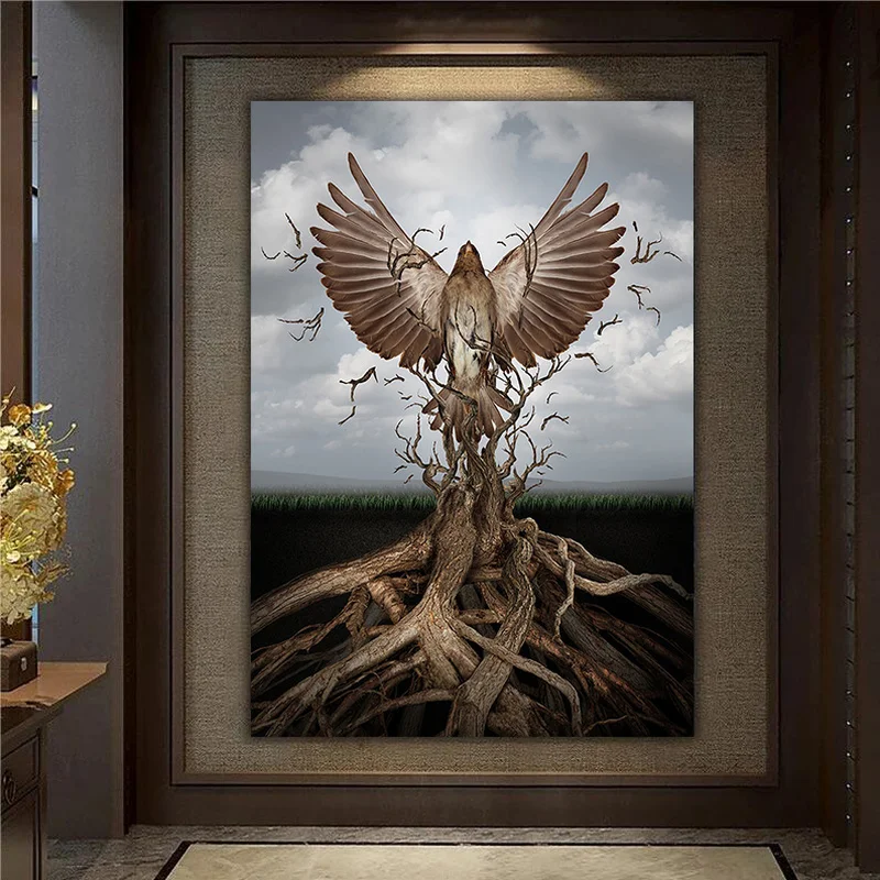 

Постер в виде римских гладиаторов с изображением деревьев и орлов, скандинавский настенный постер, Картина на холсте для гостиной, коридора...