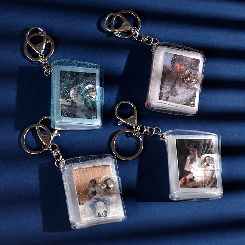 

1/2inch 16 Pockets Mini Photo Album Keychain Photocard Holder Kpop Binder Wirh Chain Small Card Holder Cute Photos Collect Book