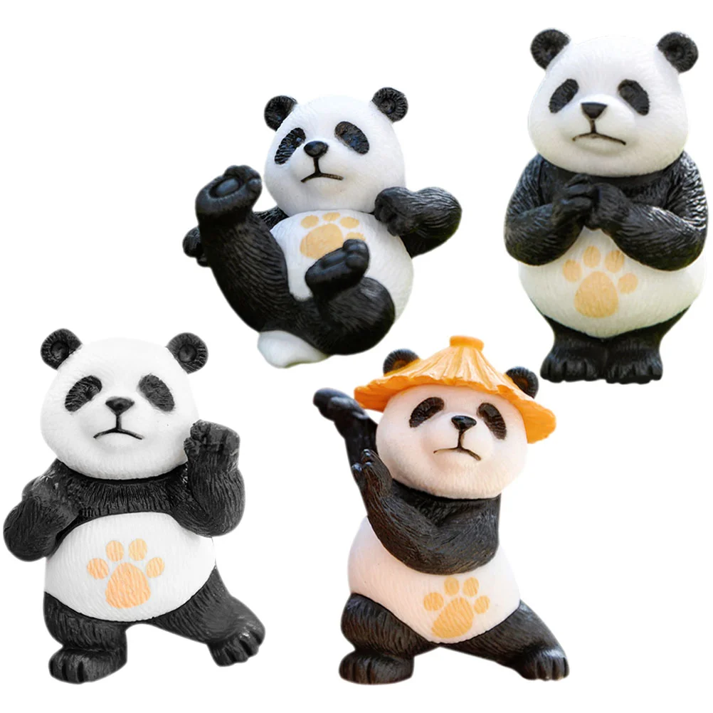 

Gadpiparty Mini Panda Figurine Cute Panda Doll Kung Fu Pvc Panda Statue Fairy Garden Animals Plant Pots Bonsai Craft Cake Topper
