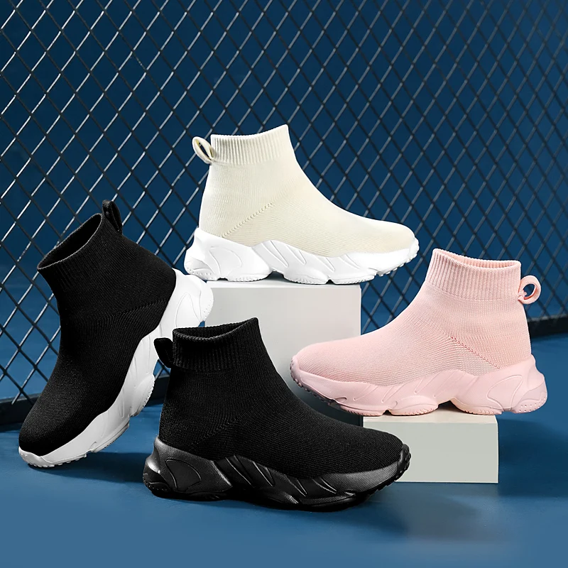 Designer Shoes Girls Boys Sneakers Kids Tennis Shoes Pink Black High Top Children Running Casual Sports Shoe Free Shipping
