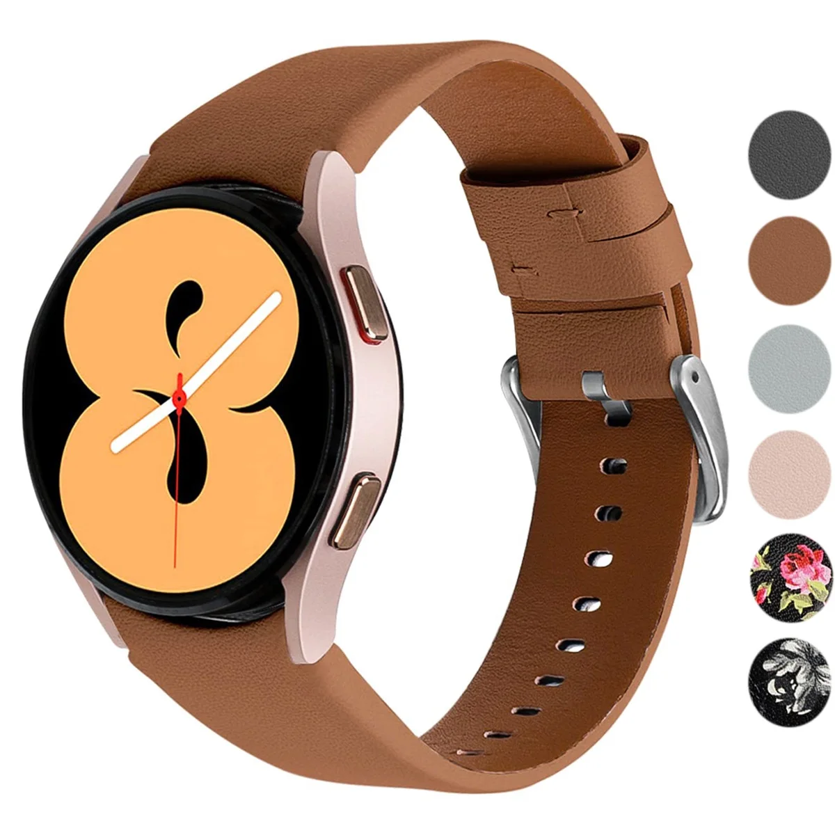 

Ремешок из натуральной кожи для Samsung Galaxy Watch 4 classic, кожаный браслет без зазора для Galaxy Watch 4, 46 мм 42 мм 44 мм 40 мм