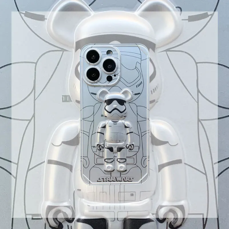 

Крутой 3D чехол с медведем из «Звёздных Войн» для iPhone 11 / 12 / 13 Pro Max X XS XR, защитный чехол для мобильного телефона с имитацией штурмовика