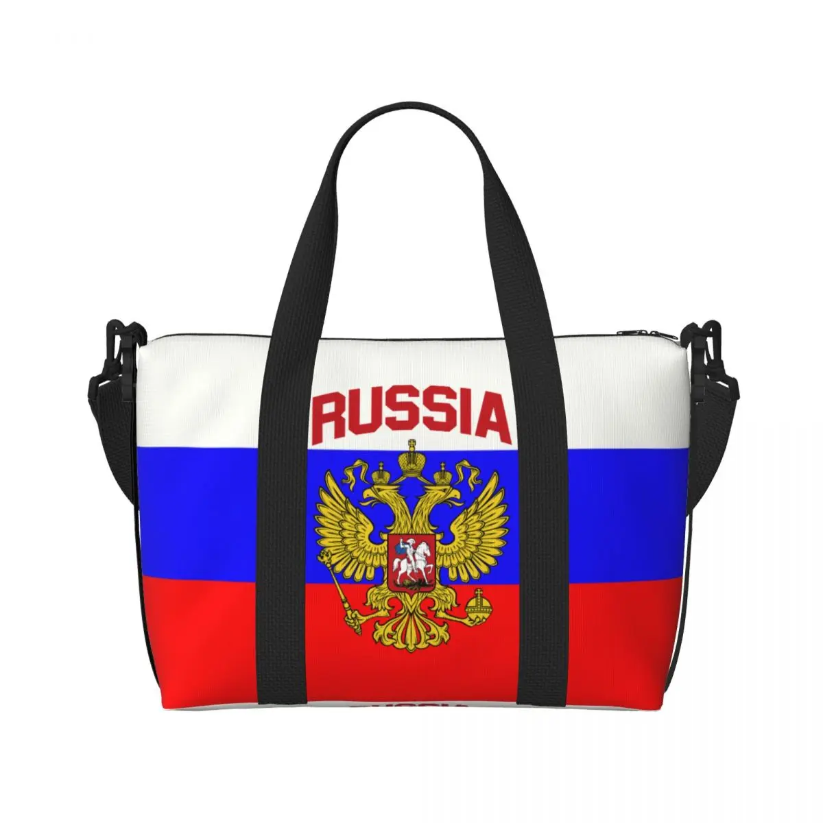 Изготовленная на заказ пляжная большая сумка с гербом России в женская очень для