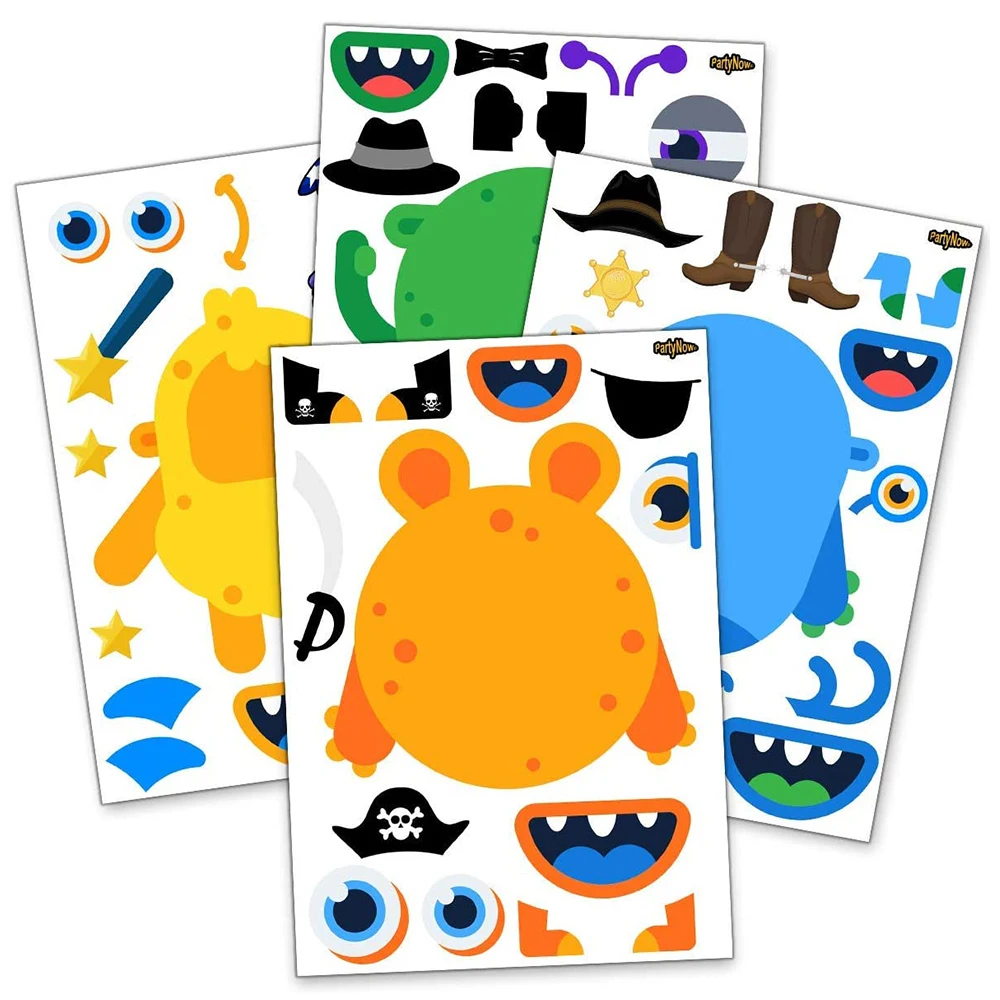 

Children's Sticker DIY Unique Monster Funny Face Assembly Puzzle Sticker 4-24 Sheets Kids Cute Educational Toys Boys Girls Gifts
