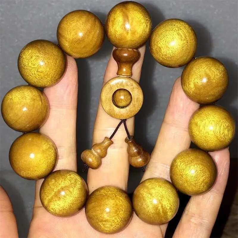 Аутентичный натуральный Золотой шелковый браслет Nanmu Sichuan, бусины Фиби чжэннань Будды, ручки, мужские старые материалы, 108 шт. для пар