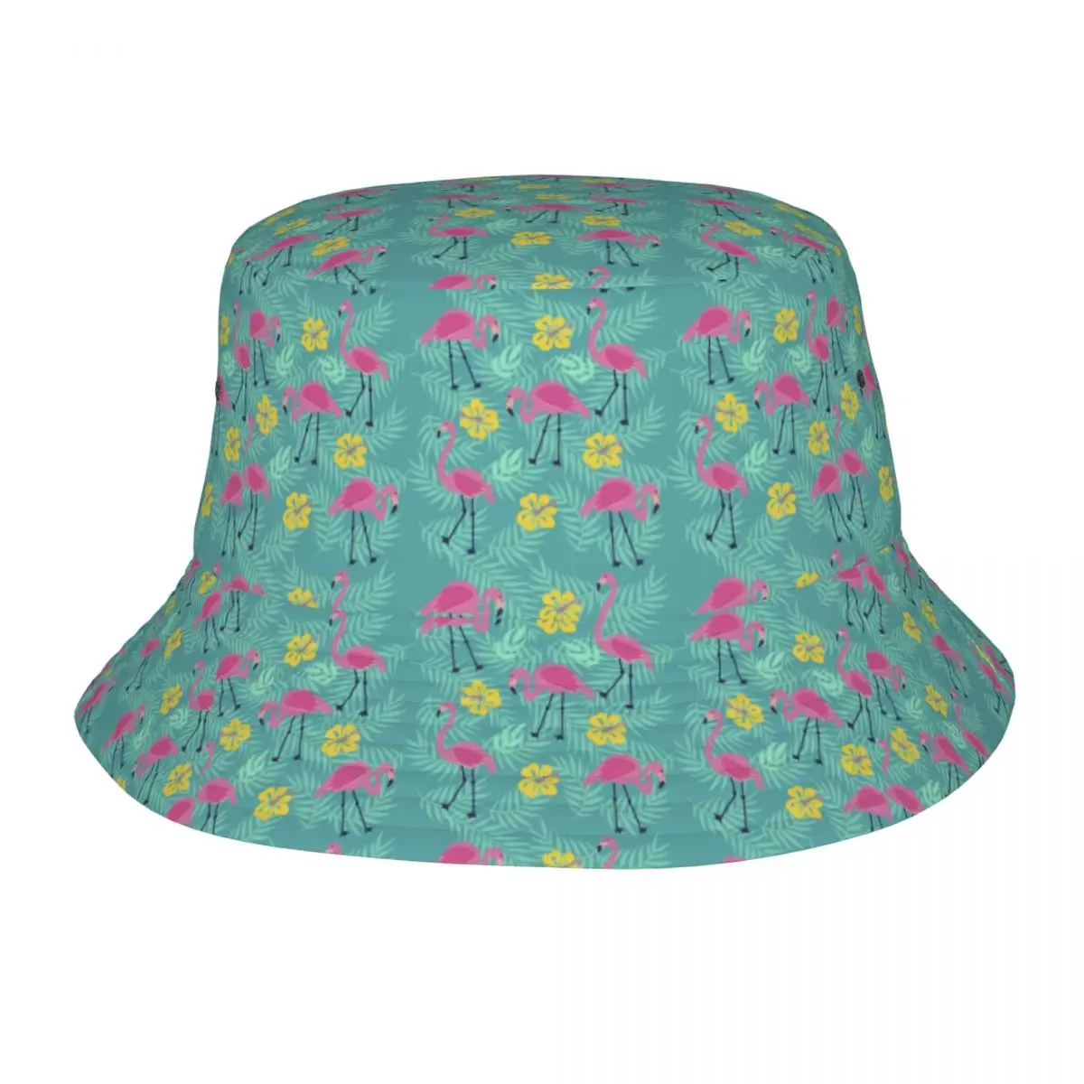 

Custom Summer Tropical Plants Flamingo Bucket Hats Women Men Beach Sun Summer Fisherman Cap