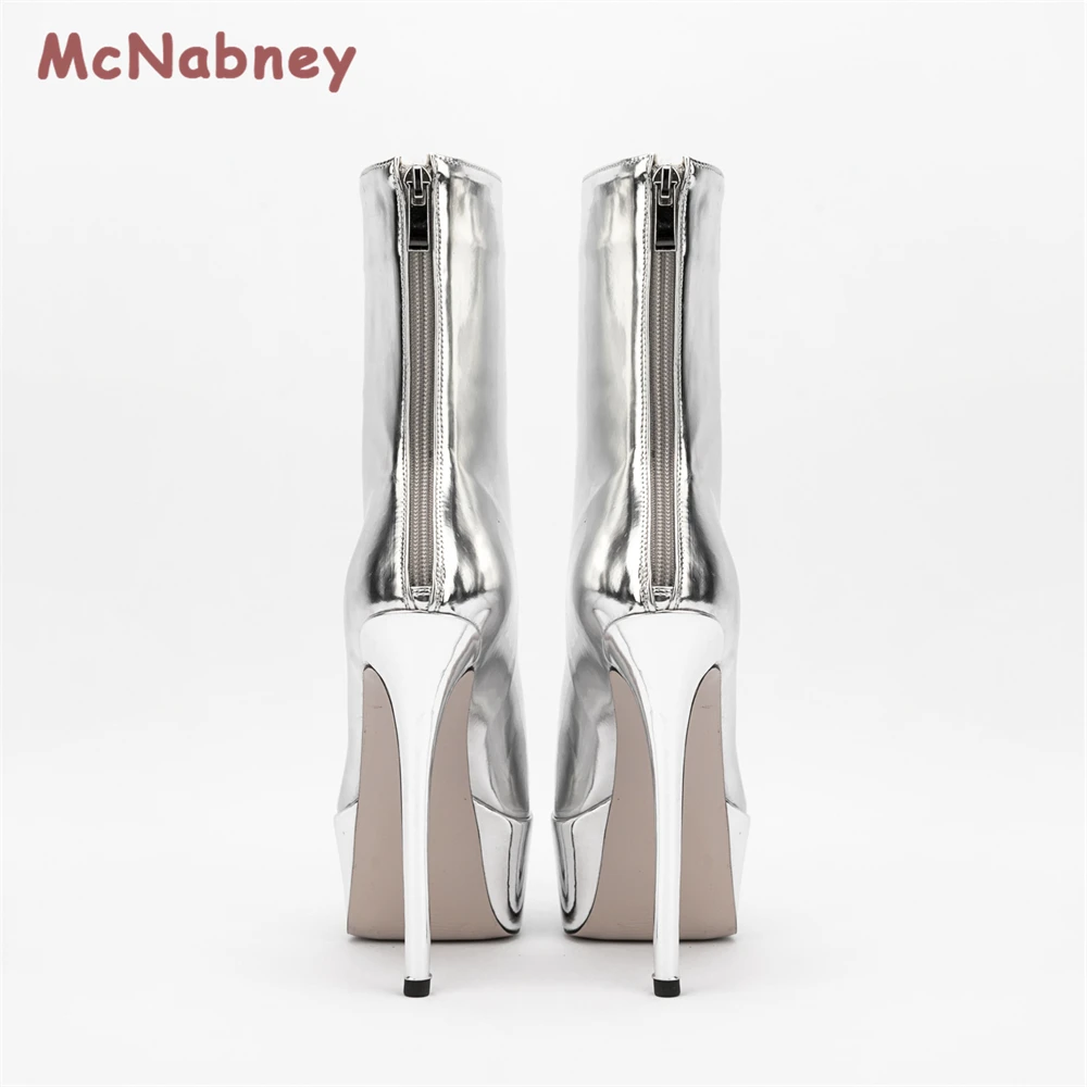 2023 New Women's Thick Soled Short Boots Fashion Sexy High Heel Pointed Platform Women's Boots Night Club Party Stiletto Pumps